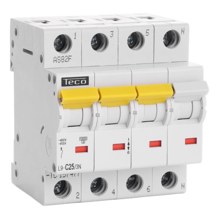 Disjoncteur Teco 3N 25A 10kA Courbe C