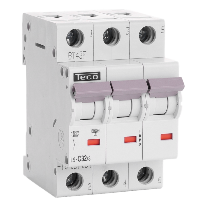 Automaat Teco 3P 32A 10kA Curve C