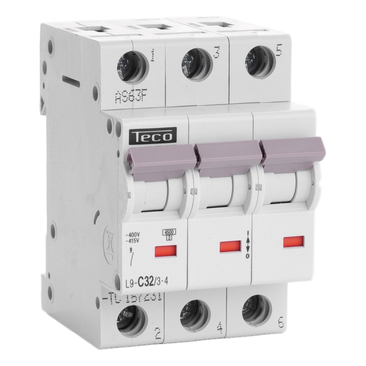 Automaat Teco 3P 32A 4,5kA Curve C
