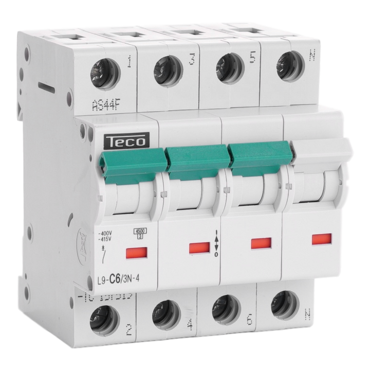 Disjoncteur Teco 3N 6A 4,5kA Courbe C