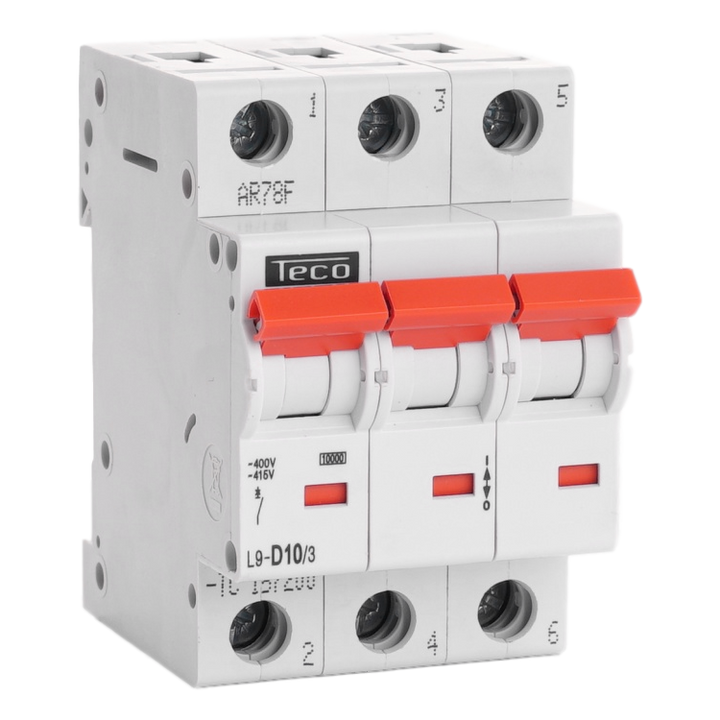 MCB TC 3P 10A 10kA Curve D