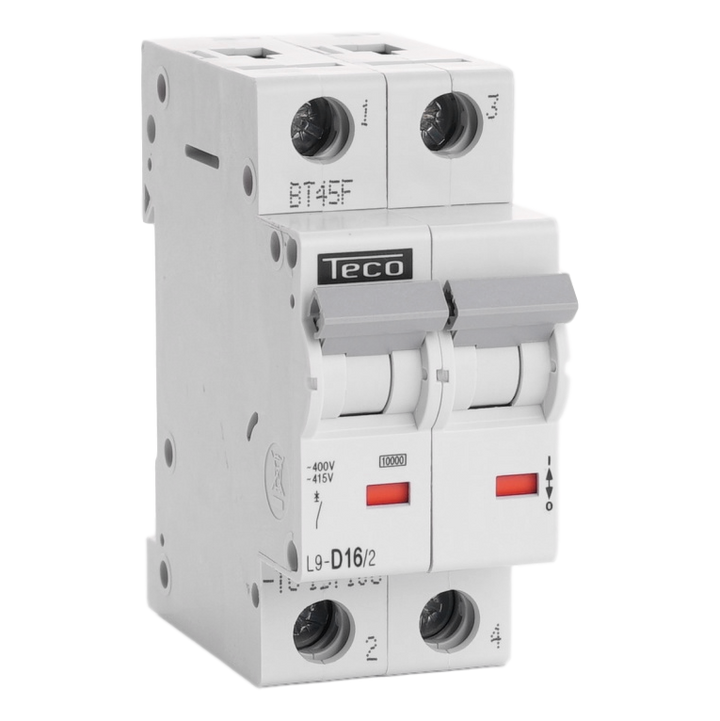 Disjoncteur Teco 2P 16A 10kA Courbe D