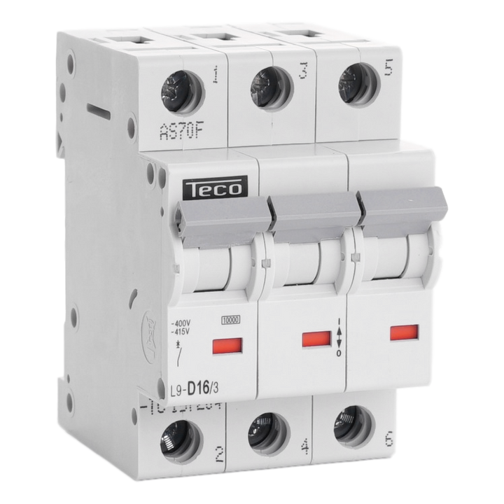 MCB TC 3P 16A 10kA Curve D