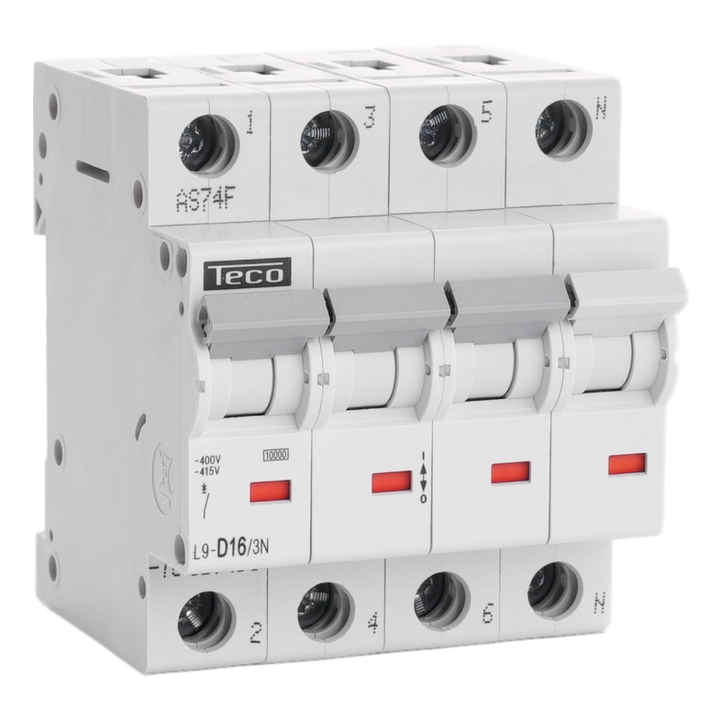 MCB Teco 3N 16A 10kA Curve D