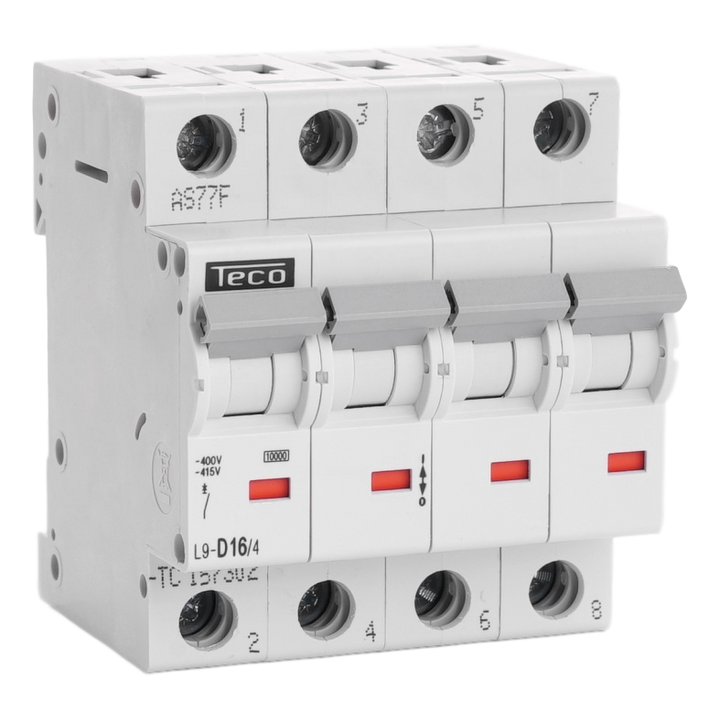 Automaat Teco 4P 16A 10kA Curve D