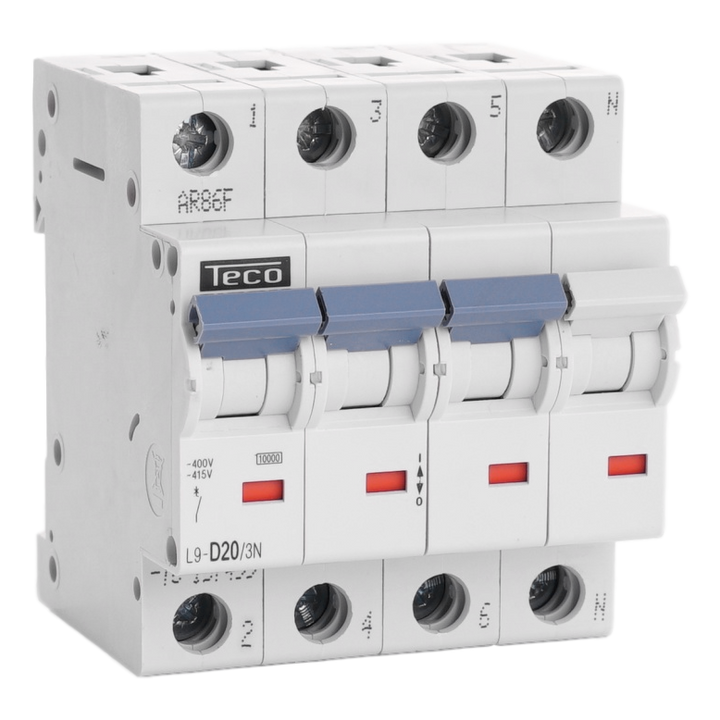 Disjoncteur Teco 3N 20A 10kA Courbe D