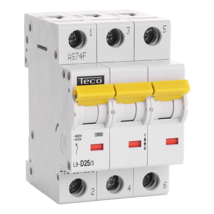 MCB TC 3P 25A 10kA Curve D