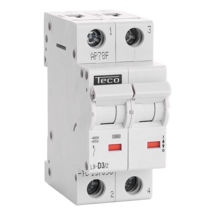 Automaat Teco 2P 3A 10kA Curve D