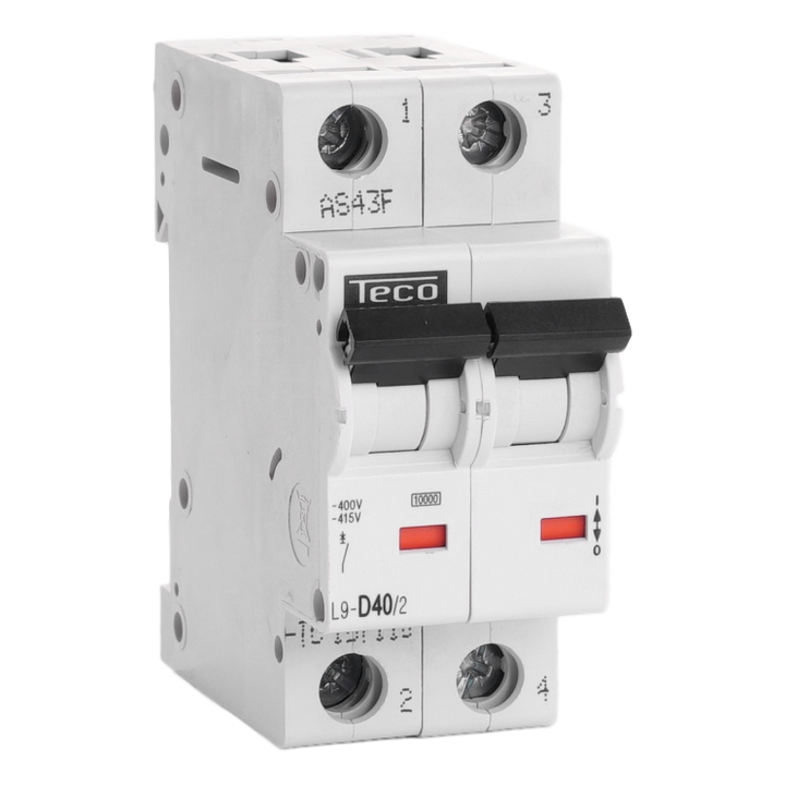 Disjoncteur Teco 2P 40A 10kA Courbe D