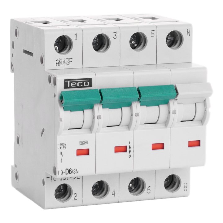 MCB Teco 3N 6A 10kA Curve D