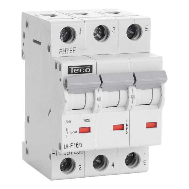 MCB TC-TECO 3P 16A Type F NBN C 61142
