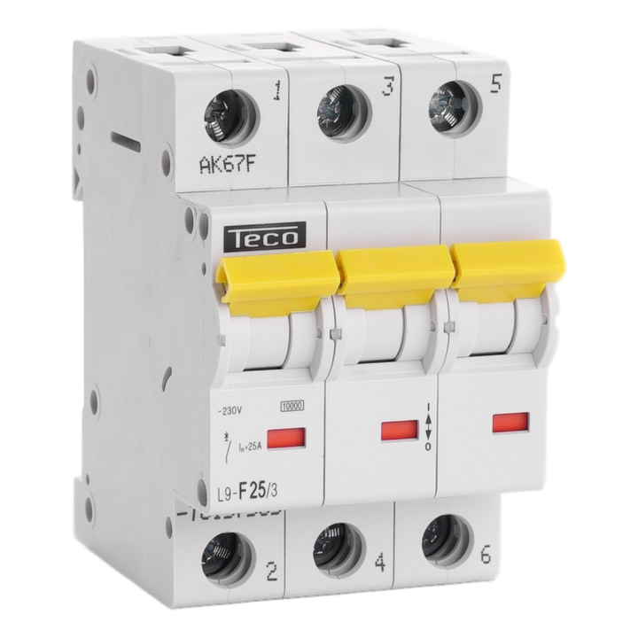 Automaat Teco3P 25A Curve F NBN C 61142