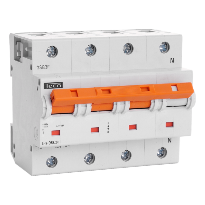 Disjoncteur Teco 3N 63A 25kA Courbe D