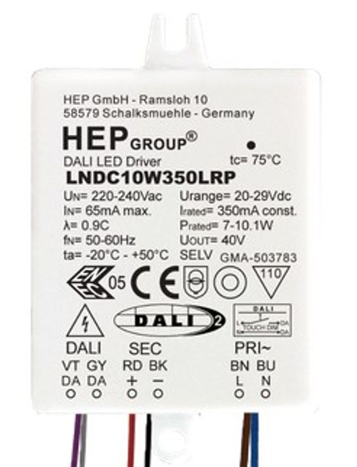 DALI Dimbare LED driver 500mA 10W NAULA