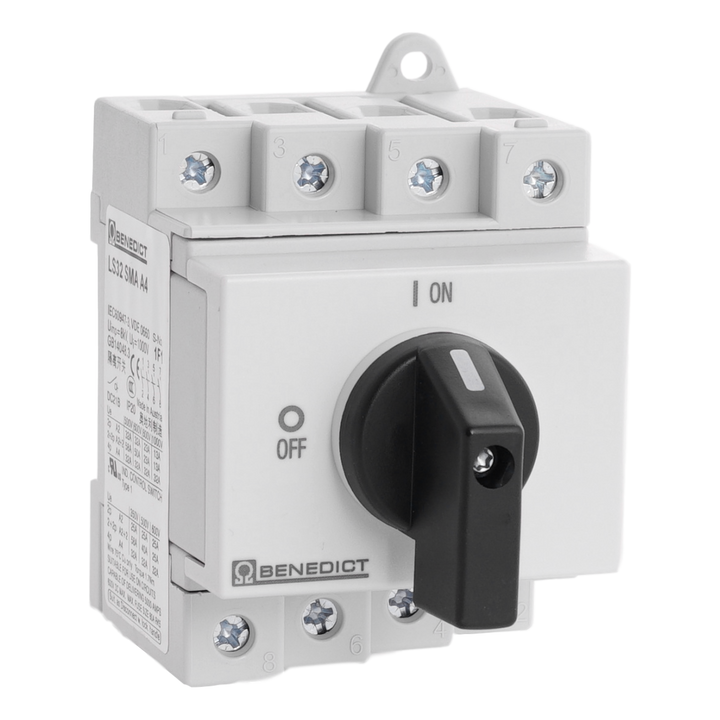 Modulaire DC schakelaar 4-polig 600Vdc 32A