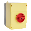Opbouwkast  rood/geel IP65 vr M4 32R