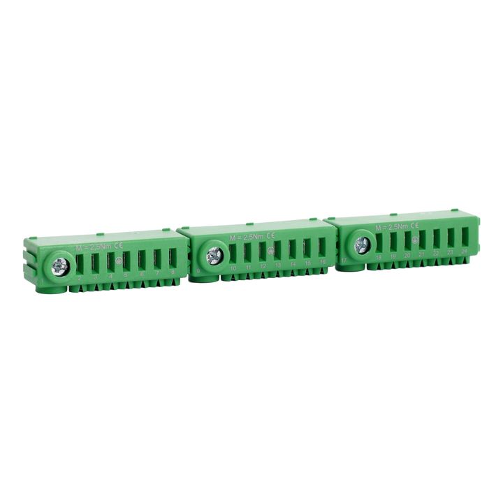 Groene aardrail zonder schroeven Conexbox 3x25 + 21x4mm²
