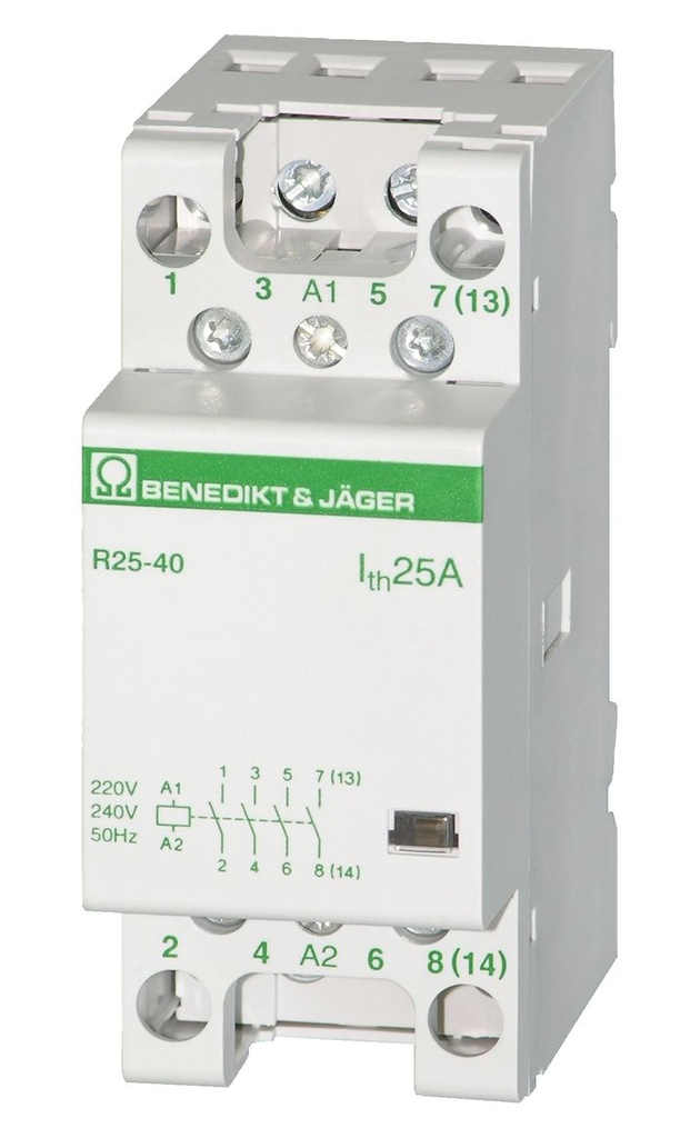 Contacteur modulaire  25A 24VAC  4NO