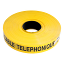 Waarschuwingsband 0,15mmx40mmx250m Ge/Zw 'telefoonkabel'
