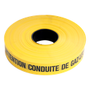 Waarschuwingsband 0,15mmx40mmx250m Ge/Zw 'Let op gasleiding'