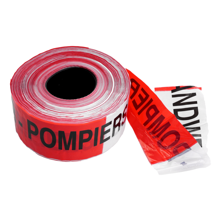 Ruban de balisage super 80x500 rg/bc 'pompier-brandweer'