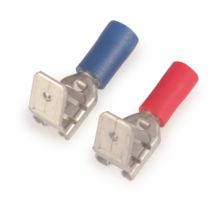 Faston enfichable + fiche préisolée, rouge,1.5mm², L6,6mm