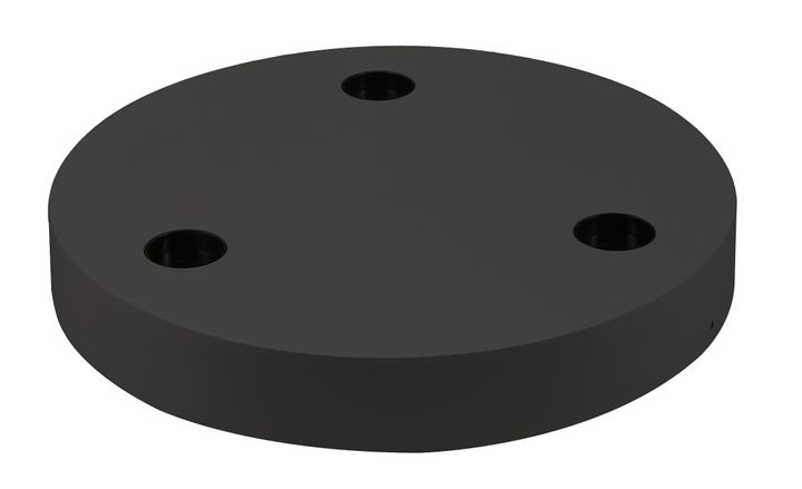 Ronde Basis 260x37 voor TECO LED NAULA Zw. 3x10W Dim