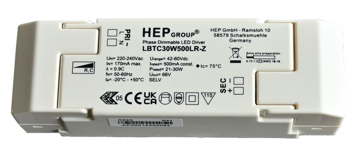 Driver 30W Phase Dim 500mA for TECO NAULA