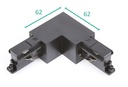 L-Connector to the right Black for Track 3P Teco