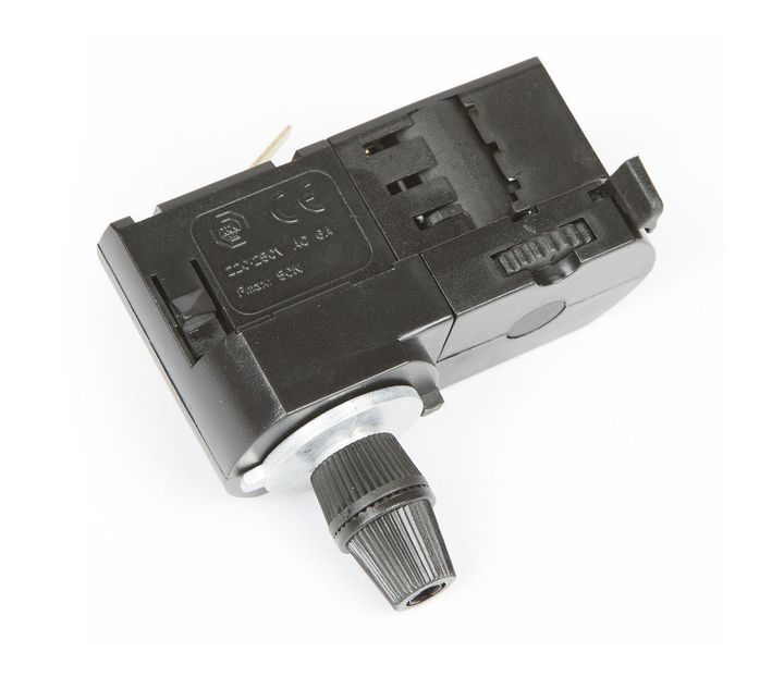 Zwarte adapter voor Teco 3P-Track voor externe lichtbron