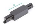 Connect. droit avec point d'aliment. Noir pour Rail 3P Teco