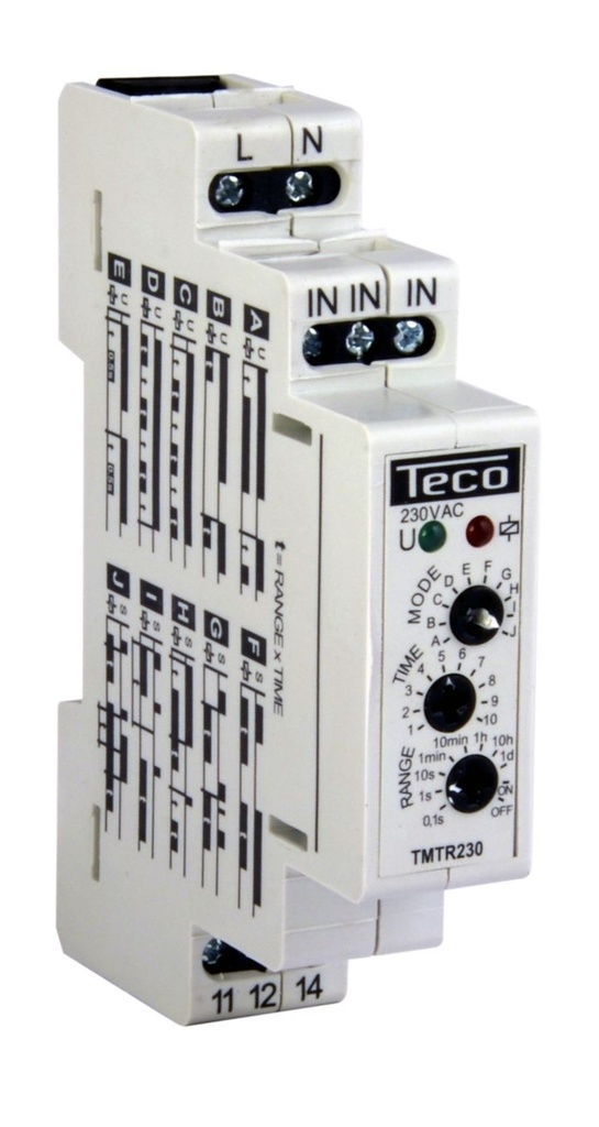 Multifunctie tijdrelais Teco 1w 16A 230V