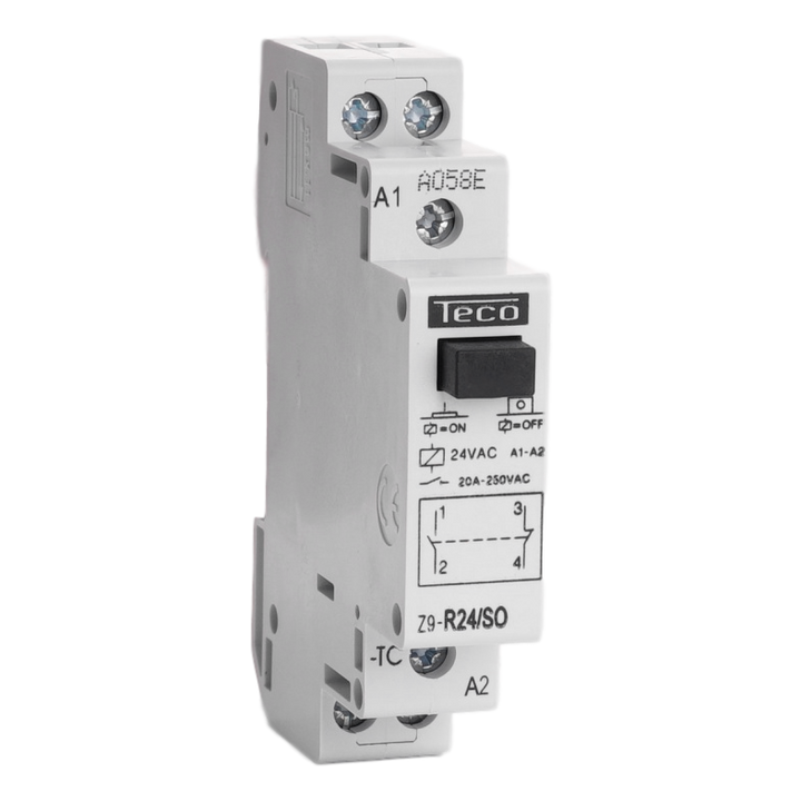 Installation relay TC 24VAC 20A 1NO+1NF
