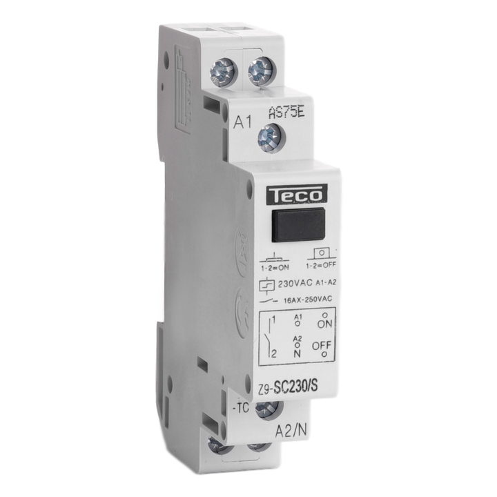Impulse relay with central control Teco 230VAC 16A 1NO