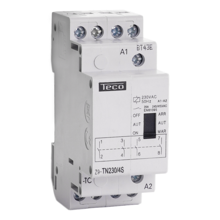 Contactor Dag/Nacht Teco 230VAC 20A 4NO