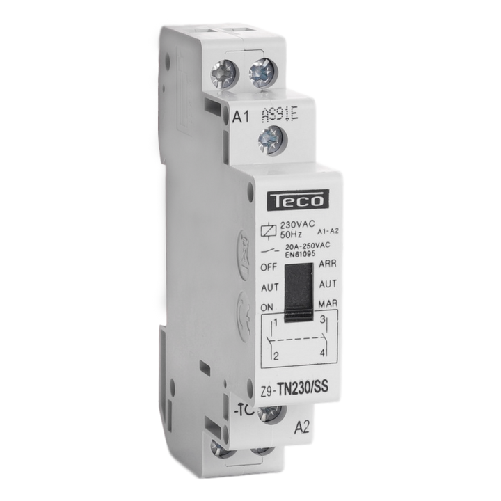 Contactor Dag/Nacht Teco 230VAC 20A 2NO
