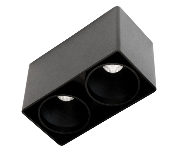(AS)KUANA  2X9W carré 3000K Noir