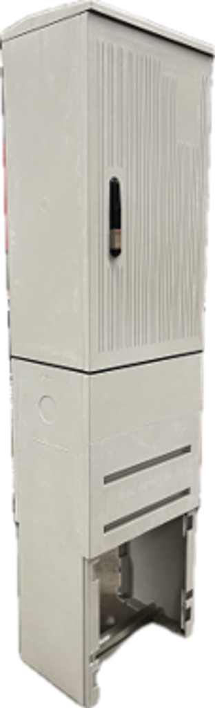 Armoire de trottoir porte rayée DIN0 complete (armoire+plaque+socle)
