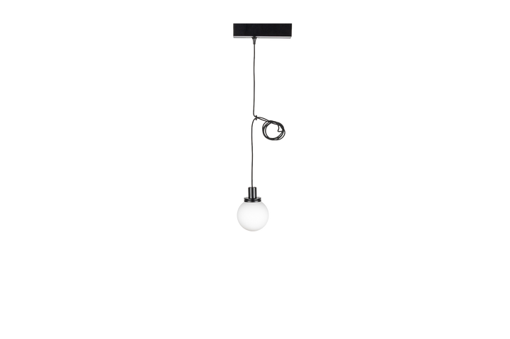 (AS)LED-pendel. TRACK NAULA  Bol Ø100 10W 2700K Dim. Zwart