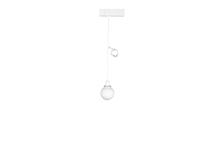 (AS)Suspension TRACK NAULA Boule Ø100 3000K 10W Dim. Blanc