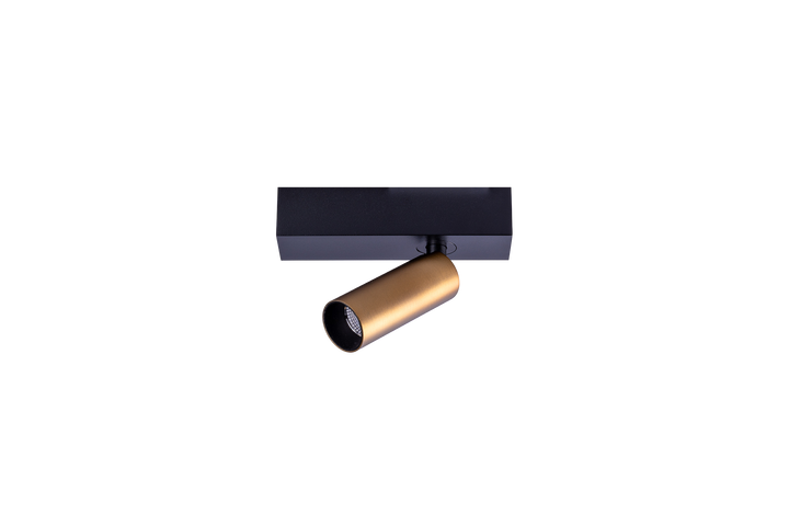 (AS)Base Rectang. 175x50x40 + NAULA  SPOT Noir+Bronze 1x9W Dim