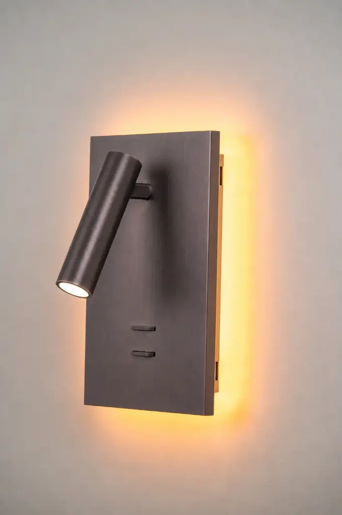 Spot TIBET-4 mural orientable sur base 5W 2700K 34° + Halo 5W  1800/2200/2700K (driver inclus) "Gun Black"