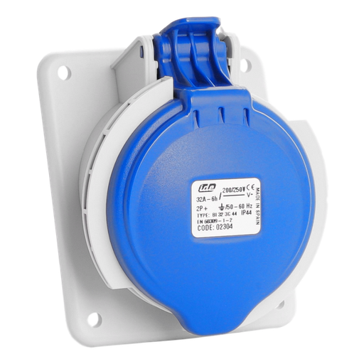 [/02304] IDE CEE 32A 3p 230VAC IP44 prise encastrée inclinée