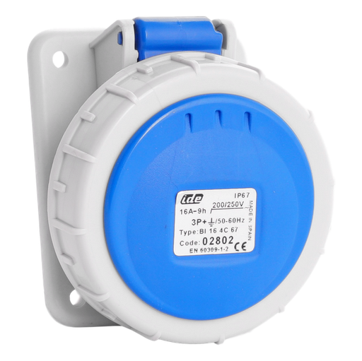 [/02802] IDE CEE 16A 4p 240VAC IP67 stopk. schuin inb.
