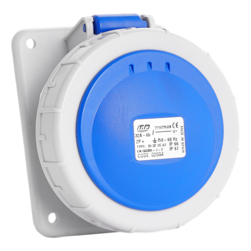 [/02804] IDE  CEE  32A 2p+T 250V IP67 prise mont. panneau
