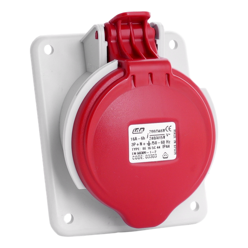 [/03303] IDE CEE 16A 5p 400VAC IP44 stopcontact inbouw schuin
