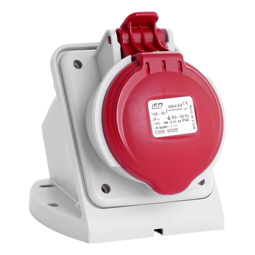 [/03322] IDE CEE 16A 4p 400VAC IP44 wandstopcontact