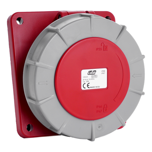 [/03856] IDE CEE 125A 5p 400VAC IP67 stopcont. inbouw schuin