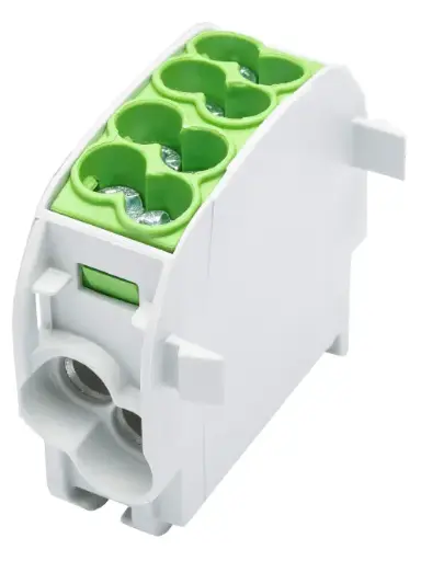 [/080110-2-3] Borne de dériv. HLAK25 C 1p 2x25, 2x16mm² Cu+Al PE verte