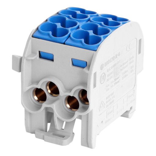 [/080120-1-4] Aftakklem HLAK25 C 1p 4x25, 4x16mm² Cu  N blauw